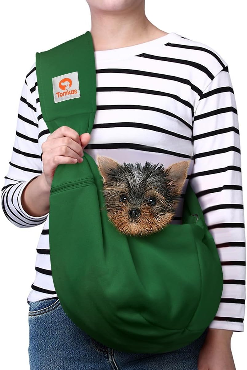 Tomkas Small Dog Sling Carrier - Classic Pocket & Classic Strap - Wrap Carrier - for 3-10 lbs Pets(Black) - Image 10