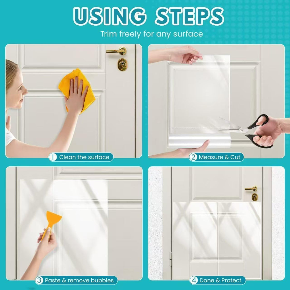 Demonstration of trimming the scratch protector to size