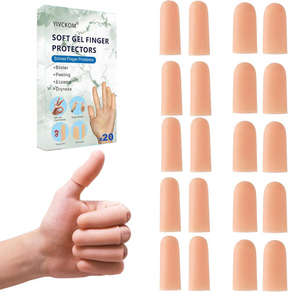 YIVCKOM gel finger cots front view of 20 piece packaging