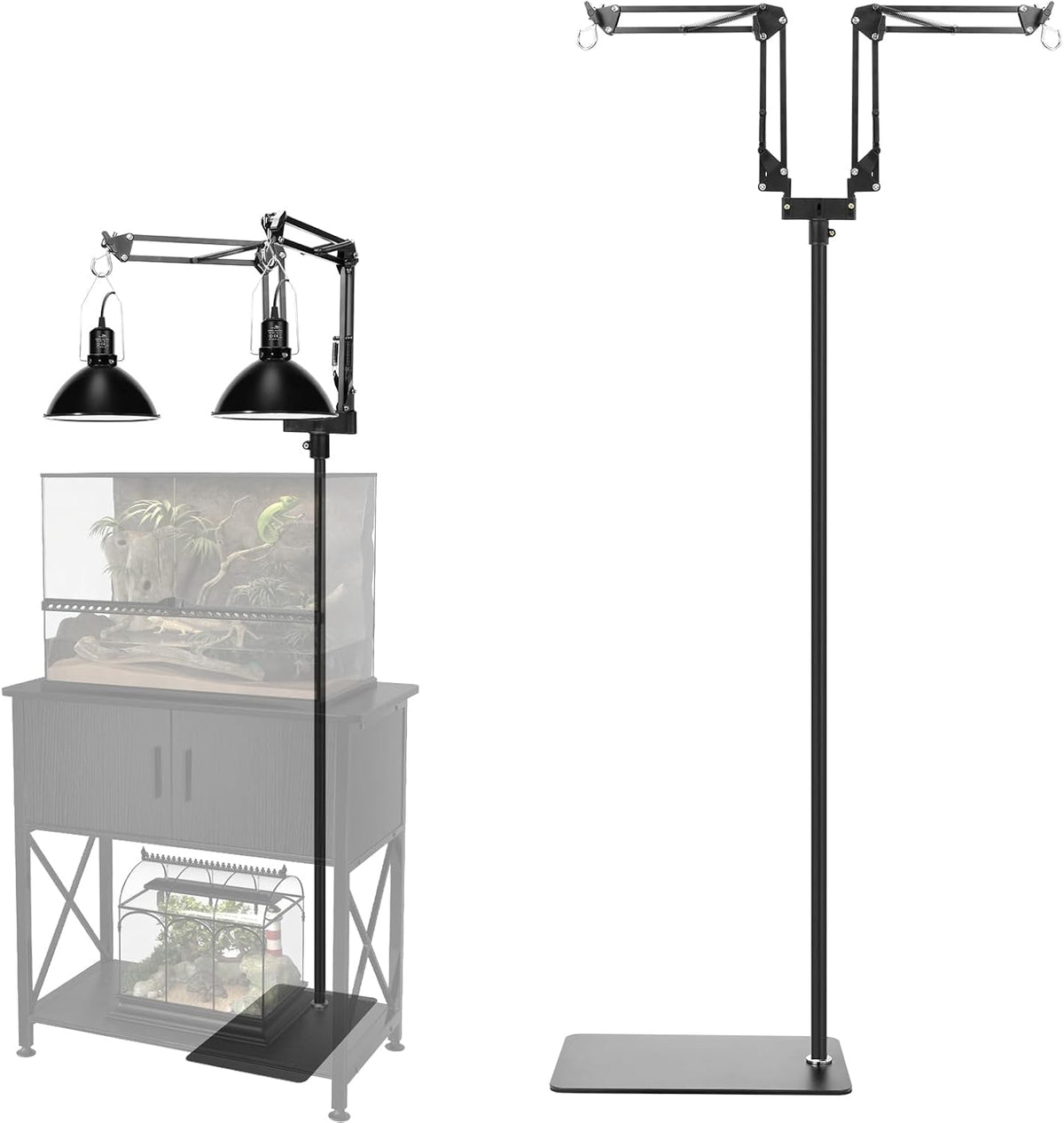 Mecesor adjustable reptile lamp stand packaging overview