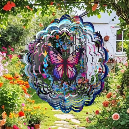 Cawalap stainless steel butterfly kinetic garden sculpture