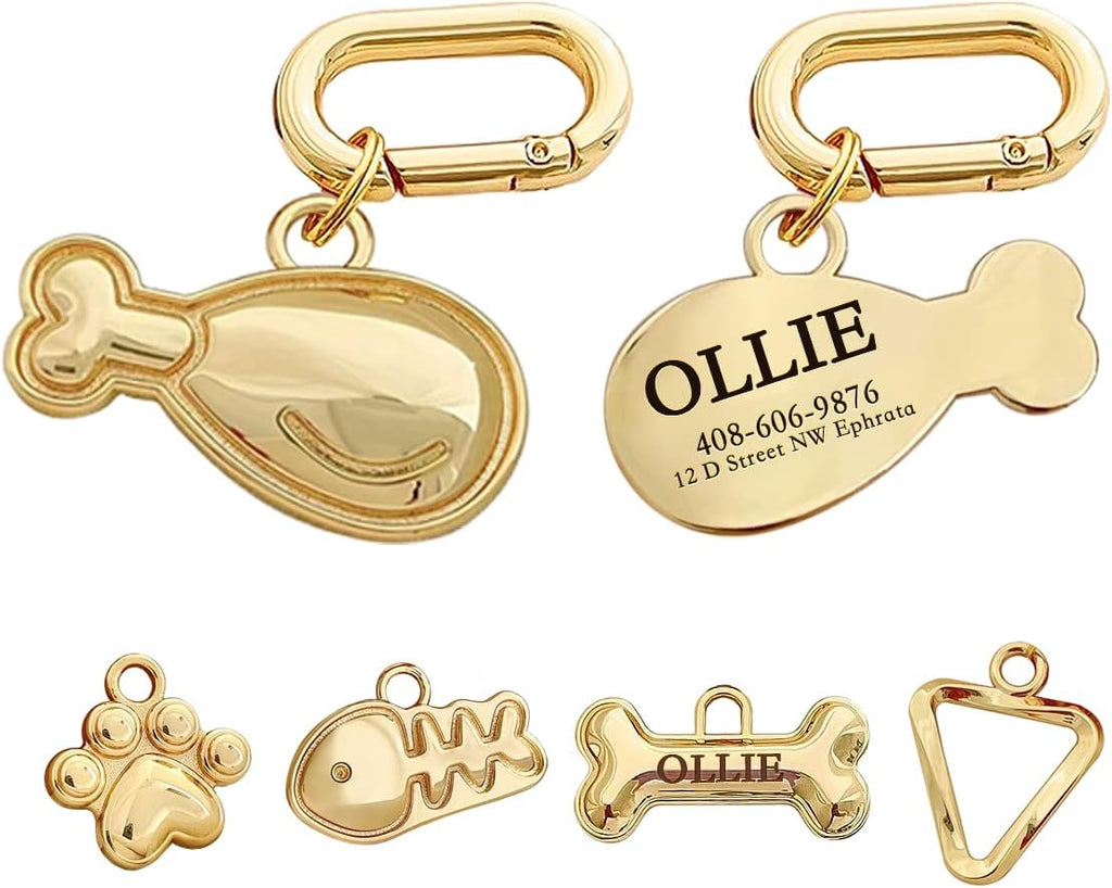 Dogs Tag Stylish Personalized Double Sided Deep Engraved Cat & Dog Tags Engraved for Pets Bone Balloon Shape Brass - Image 15