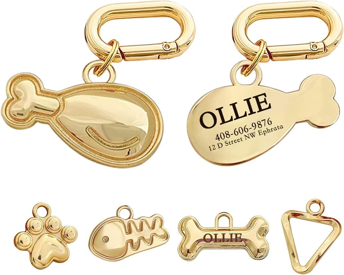 Dogs Tag Stylish Personalized Double Sided Deep Engraved Cat & Dog Tags Engraved for Pets Bone Balloon Shape Brass - Image 15