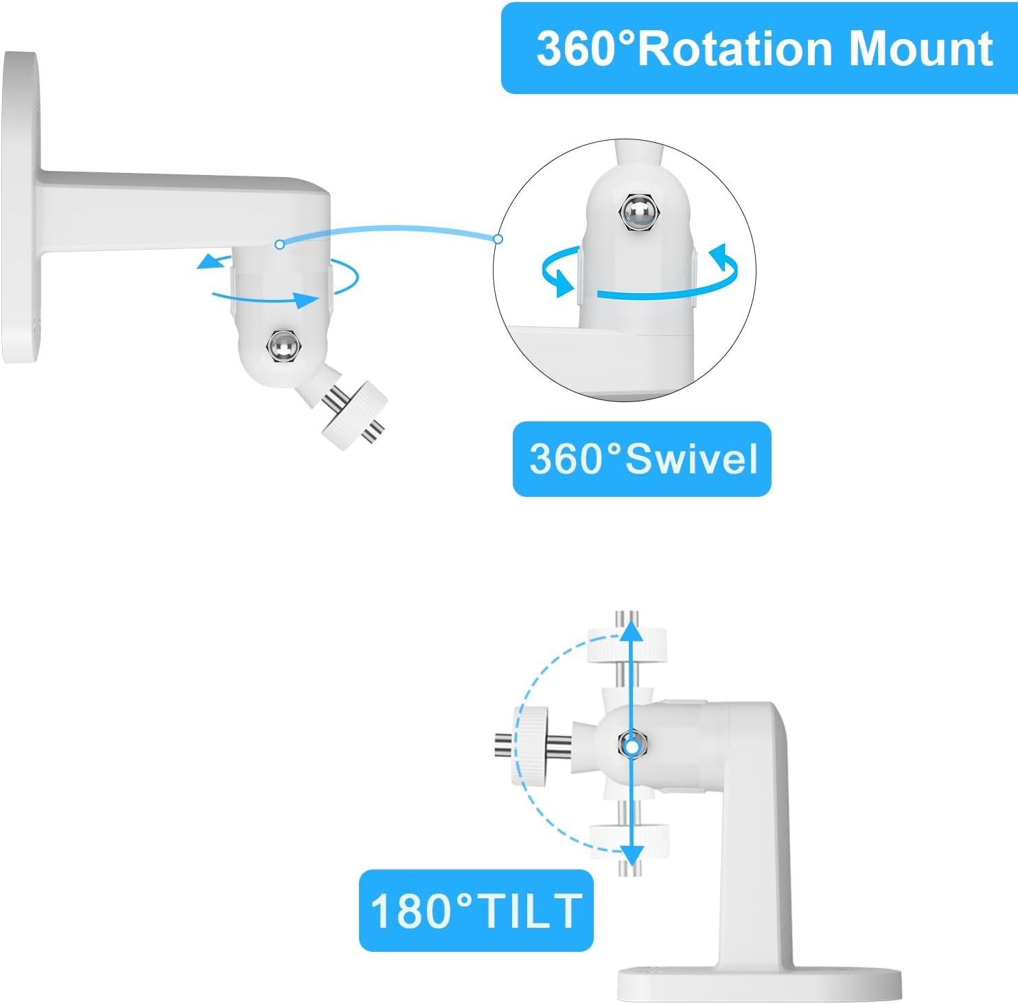 Close up of the flexible joint on the Aoztsun monitor bracket