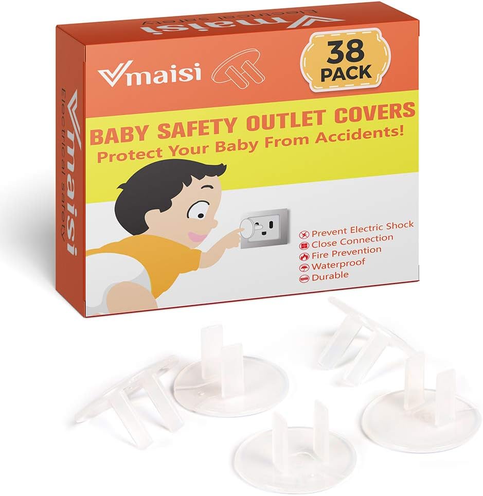 Vmaisi 38 piece clear outlet covers front packaging view