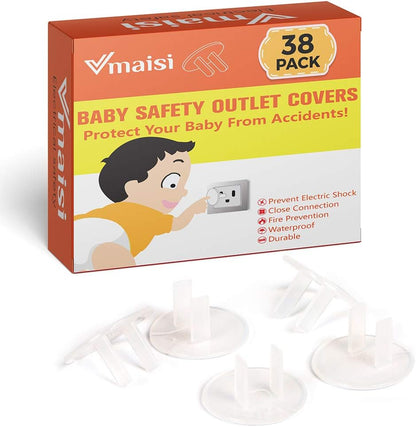 Vmaisi 38 piece clear outlet covers front packaging view
