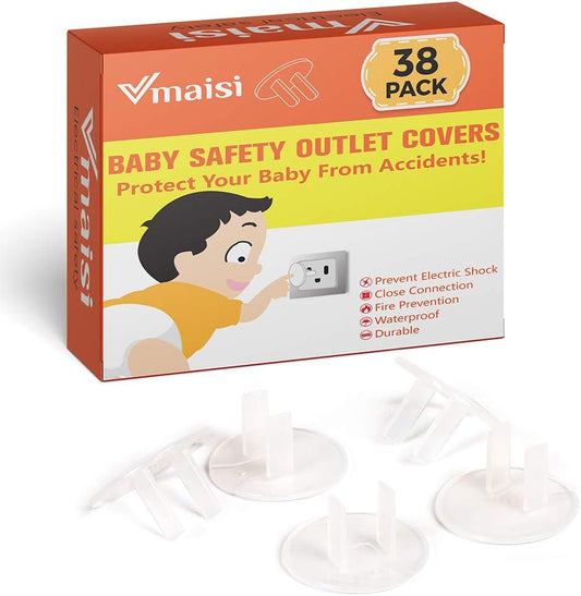 Vmaisi 38 piece clear outlet covers front packaging view