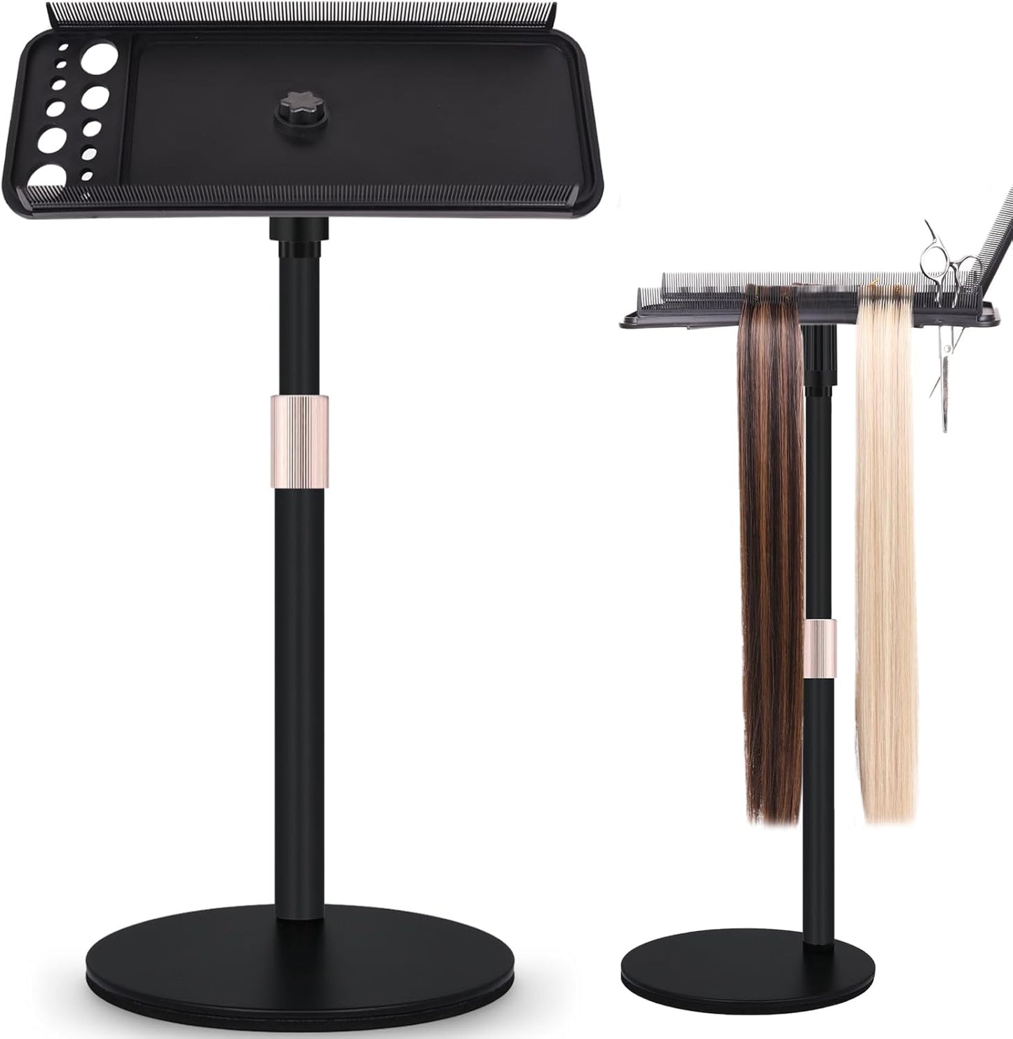 AIHOPESTO hair extension holder braiding rack stand front view for salon organization.