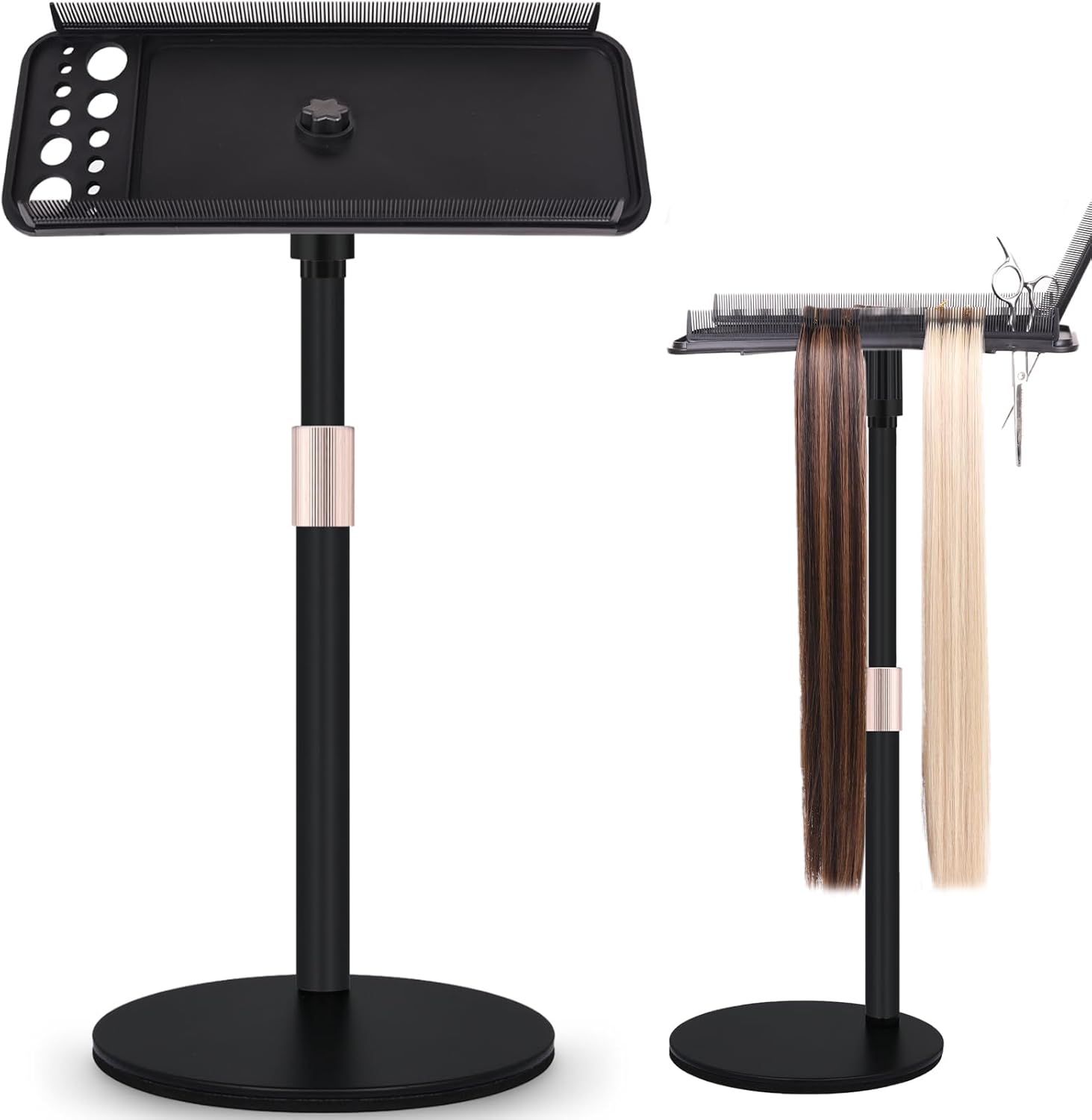 AIHOPESTO hair extension holder braiding rack stand front view for salon organization.