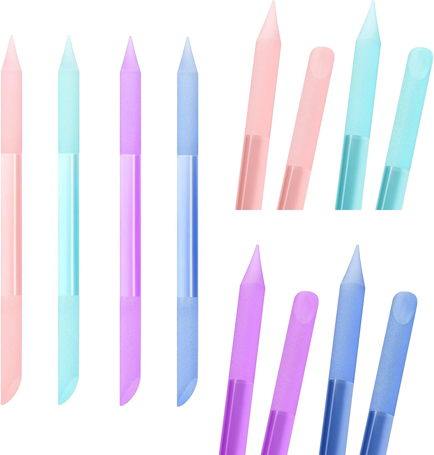 Heemeei 4 Piece Glass Cuticle Pusher Set front view