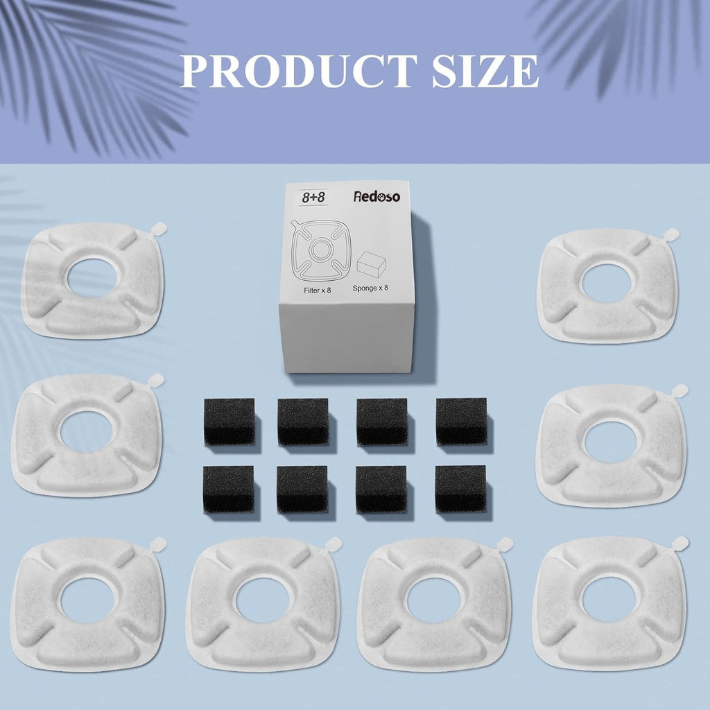 Side by side comparison of new and used fountain filter