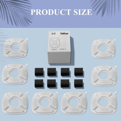 Side by side comparison of new and used fountain filter
