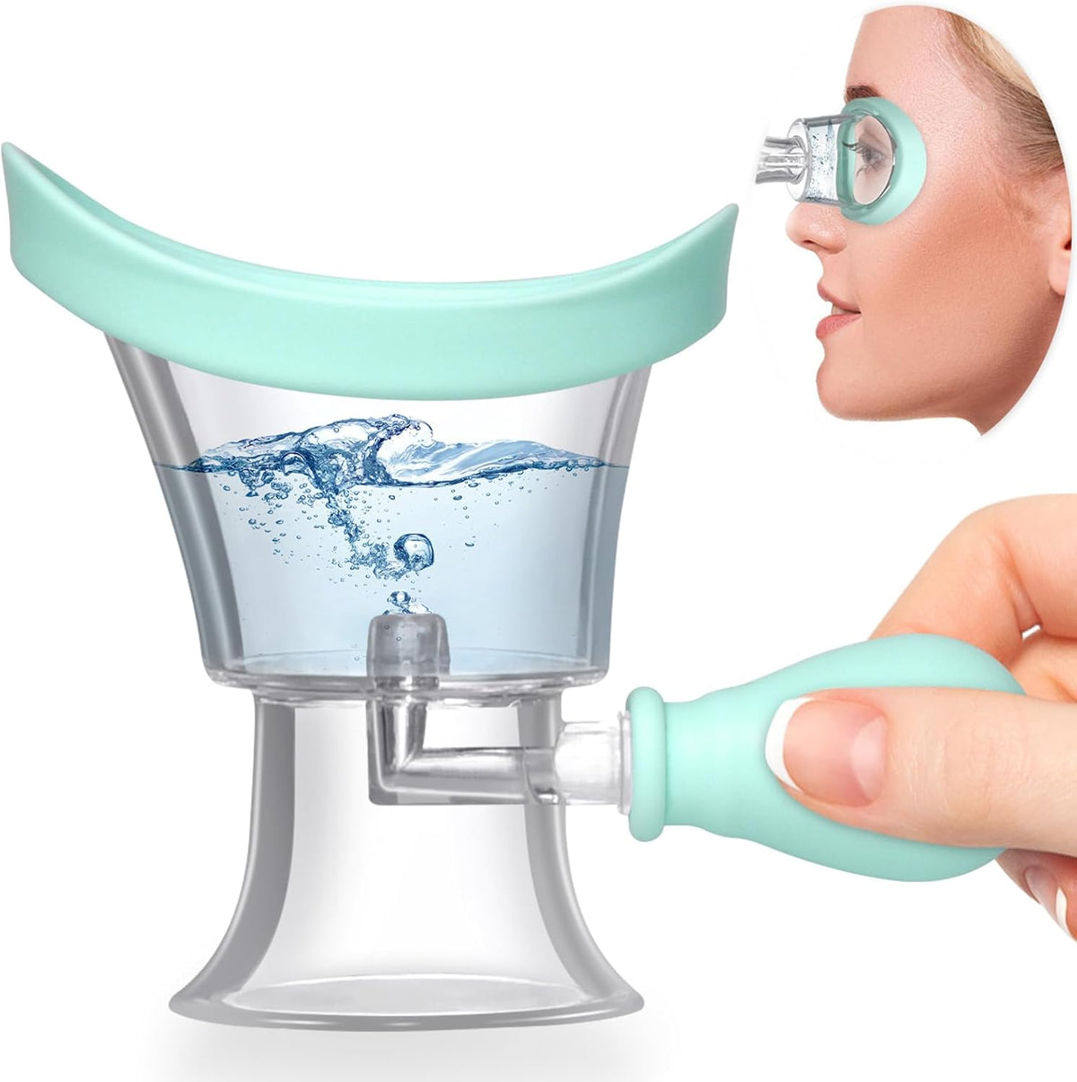 NIUGRECF silicone manual air pressure eye wash cup front view for eye hygiene