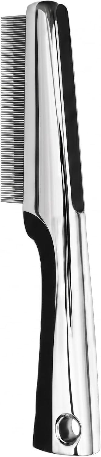 Resco rotating pin comb held in hand for scale