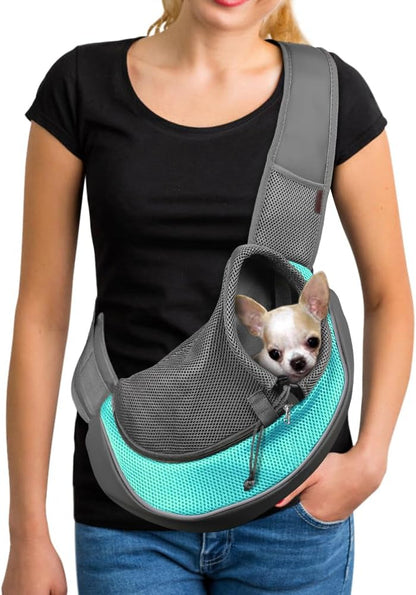 YUDODO Pet Sling Carrier for Small Dogs & Cats - Hands-Free Puppy Carrier with Safety Hook, Large Zipper Pocket, Soft Breathable Mesh, Adjustable Strap & Reflective Strip (Black 1.0 S) - Image 11
