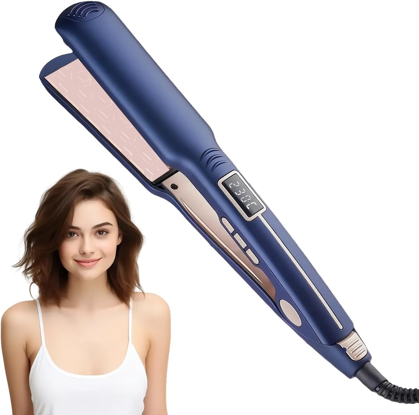 Accio 3D Grid Fluffy Hair Crimper front view showcasing the interleaved ceramic plates.