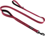 Double Handle Dog Leash 6 FT Reflective 2 Handle Traffic Lead with Padded Grip, Heavy Duty Nylon Leash for Walking Training, for Small Medium Large Dogs, Black - Image 9