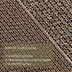 Five pieces of Engelalike cat scratcher boards arranged horizontally to show consistent single size dimensions