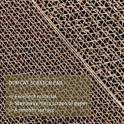 Five pieces of Engelalike cat scratcher boards arranged horizontally to show consistent single size dimensions