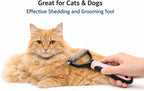 Pet owner using the brush on a long-haired dog