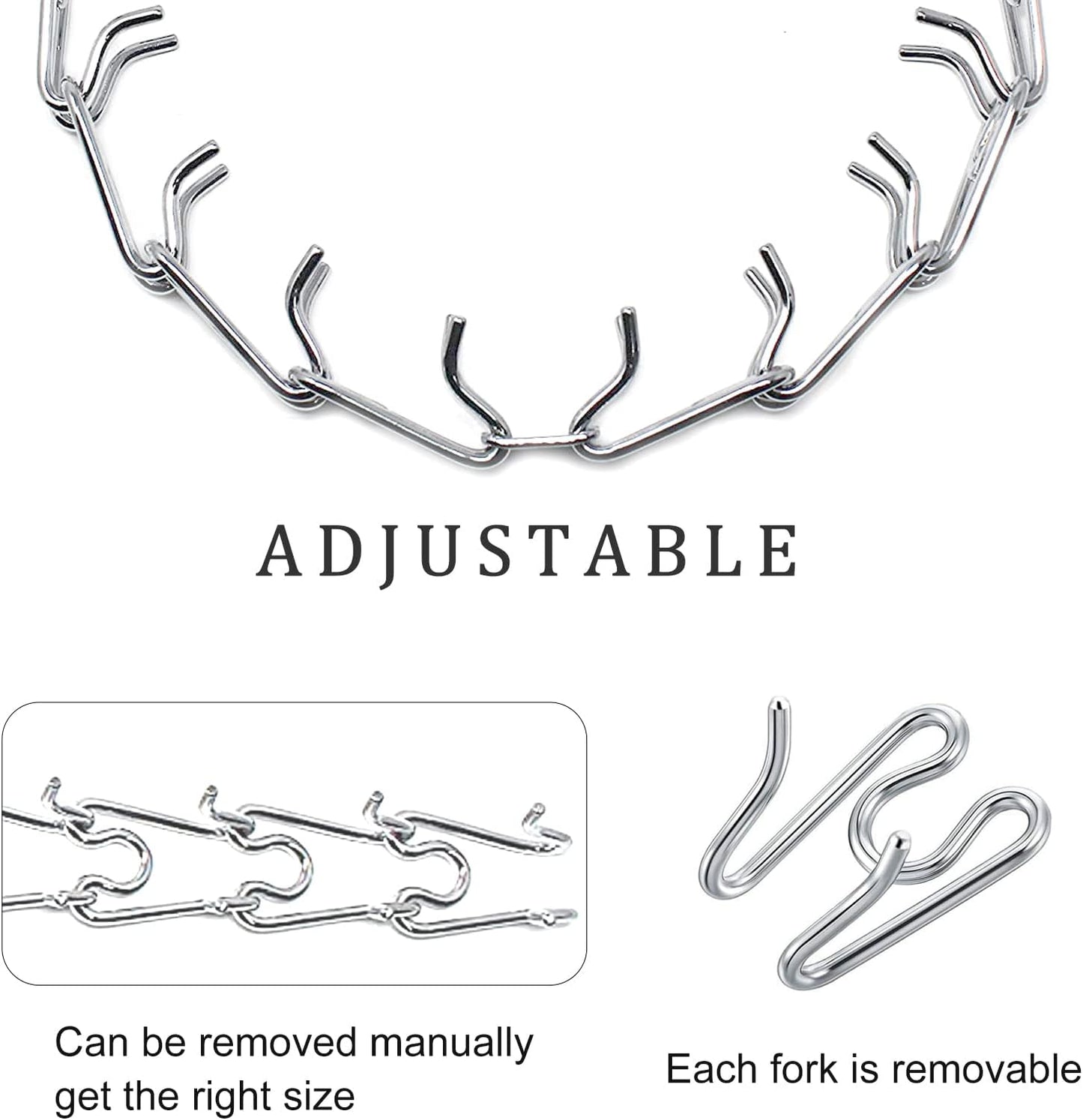 Four pieces of silver tone metal training collar prongs with smooth blunt ends