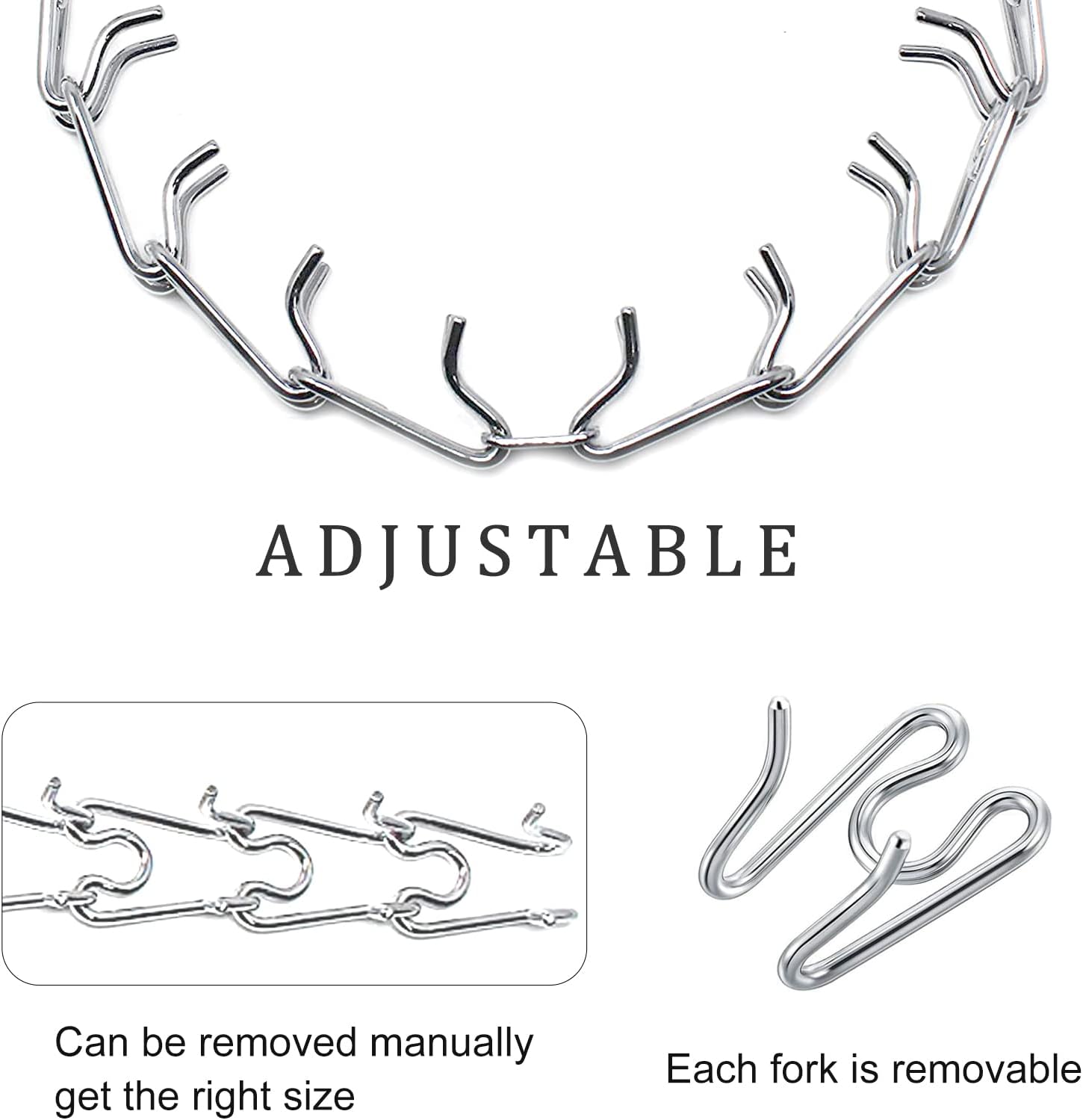 Four pieces of silver tone metal training collar prongs with smooth blunt ends