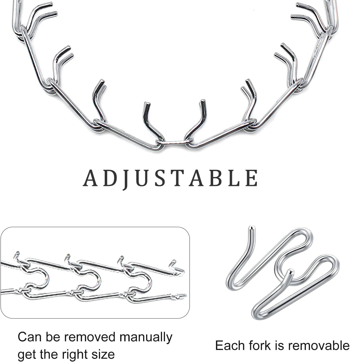 Four pieces of silver tone metal training collar prongs with smooth blunt ends