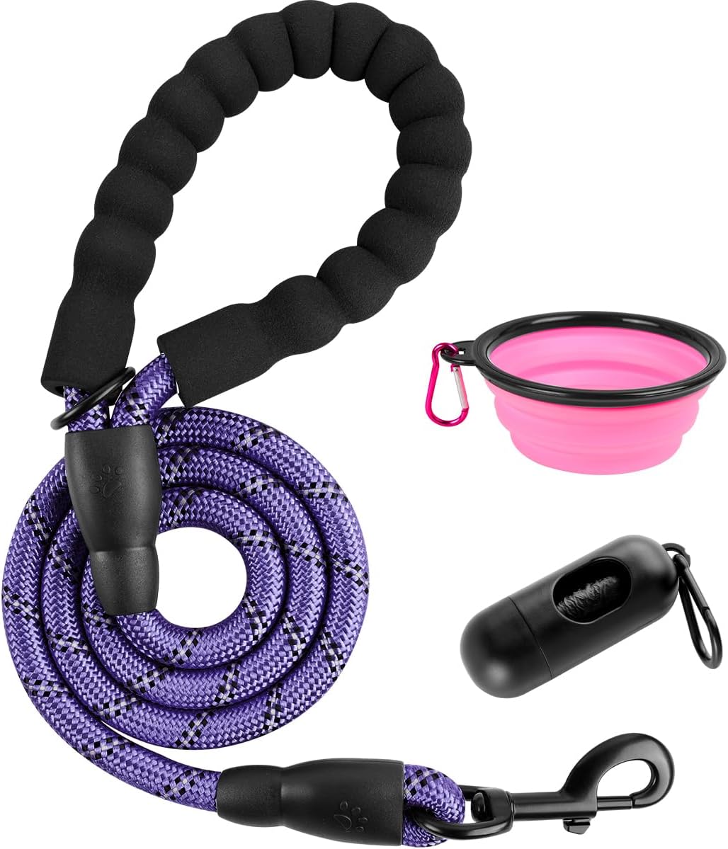 BARKBAY Dog Leashes for Large Dogs Heavy Duty Dog Leash 4/5/6 FT with Comfortable Padded Handle and Highly Reflective Threads for Medium Large Dogs Walking Training Running (5FT-1/2'',Pink) - Image 13