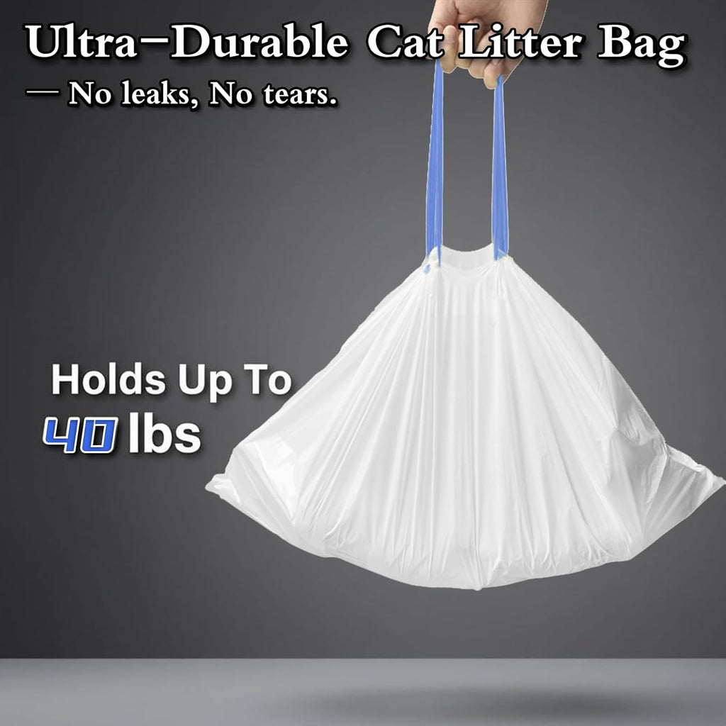 Frnoip jumbo pet litter bag being fitted inside an extra large cat litter box