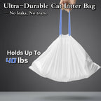 Frnoip jumbo pet litter bag being fitted inside an extra large cat litter box
