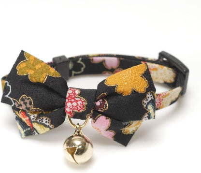 Necoichi cat collar showing Japanese chirimen rayon texture