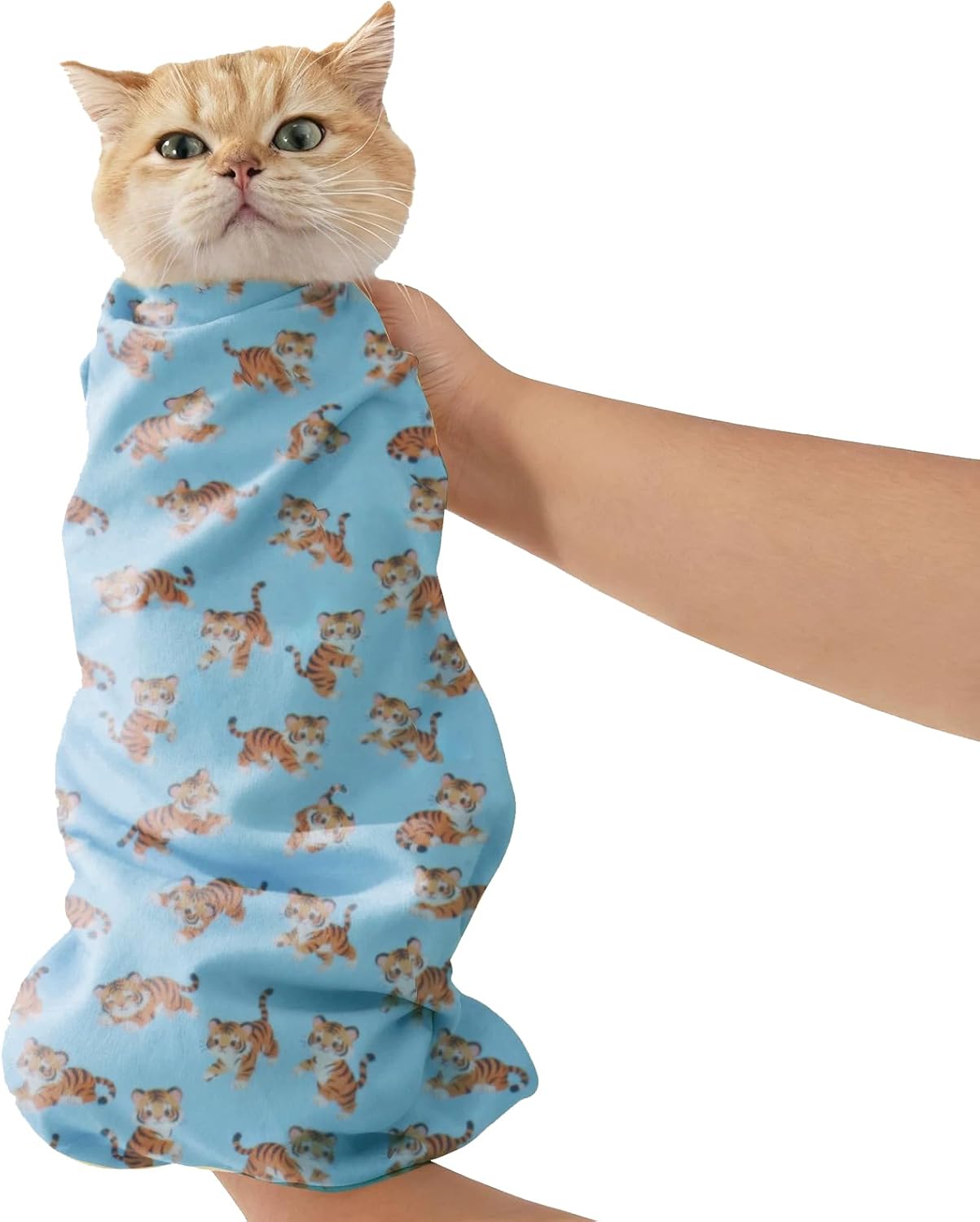 29.5" Cat Grooming Wrap,cat wrap for Cutting Nails,Self-Adhesive cat Swaddle wrap cat Restraint cat wrap Blanket for Medicine, Nail Clipping, Teeth Brushing,White Guitar(Within 16lbs) - Image 9