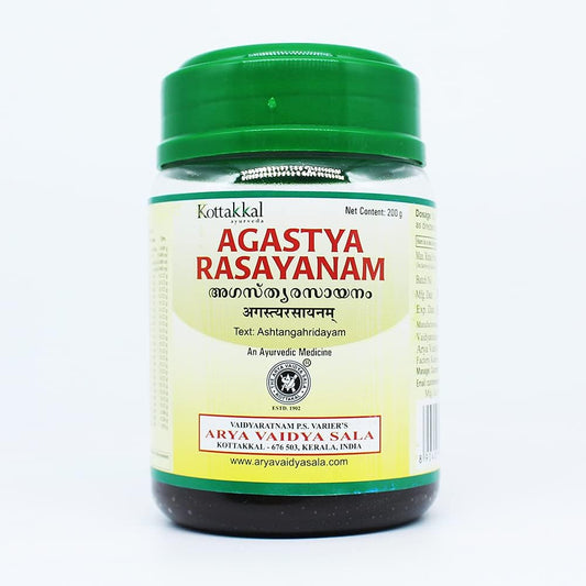 Kottakkal Ayurveda Agasthya Rasayanam 200g jar front view for respiratory lung health.