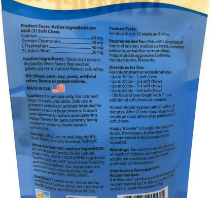 Dog and cat natural anxiety relief chews packaging