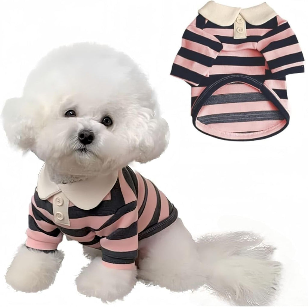 MANON ROSA Dog Clothes, Designer Boy Polo Shirt for Small Medium Dogs, Soft Puppy Outfit, Breathable Male Yorkie Chihuahua Shih Tzu Poodle Kitten Cat T-Shirt, Birthday Gifts - Blue, S, Fit 3-5lbs - Image 9