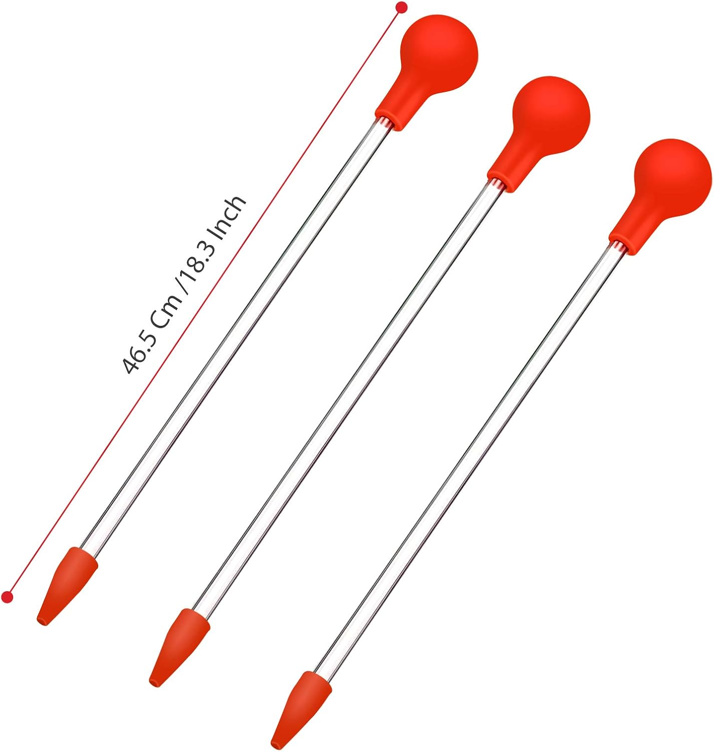 Aquarium Choice Coral Feeder Long Syringe Tube Liquid Fertilizer Feeder SPS HPS Marine Reef Coral Feeder Tool Fish Excreta Cleaner (3 Units 46.5CM/18.3 Inch) - Image 10