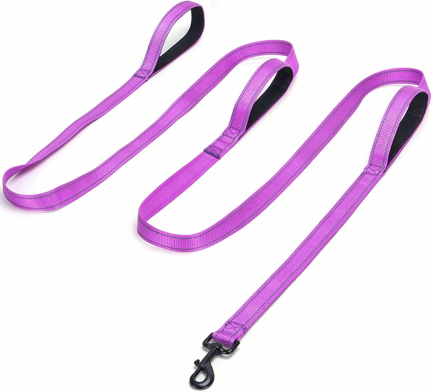 3 Handle Dog Leash, 10FT Triple Handle Reflective Stitching with Padded Traffic Handles, Heavy Duty Training Pet Lead for Control and Safety (Black) - Image 11