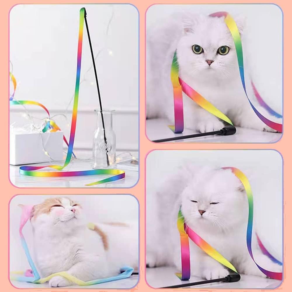 Lightweight eighteen gram LASOCUHOO interactive pet wand being held to demonstrate flexibility