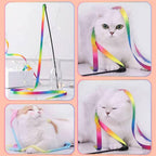 Lightweight eighteen gram LASOCUHOO interactive pet wand being held to demonstrate flexibility