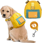 Dog Backpack Harness with Leash,Cute Pet Puppy Backpacks Bulid-in Dog Poop Bag Dispenser,Adjustable Pets Self Carrier Bag for Small Medium Dogs Travel Hiking Daily Walking(M, Green) - Image 10