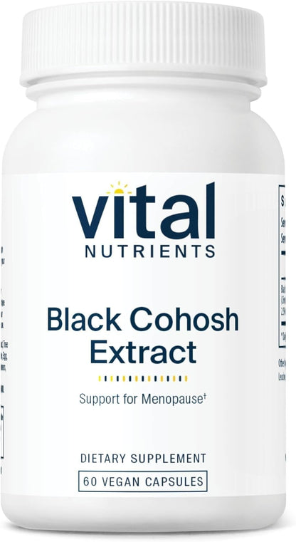 Vital Nutrients Black Cohosh Extract 250mg bottle front view for menopause support