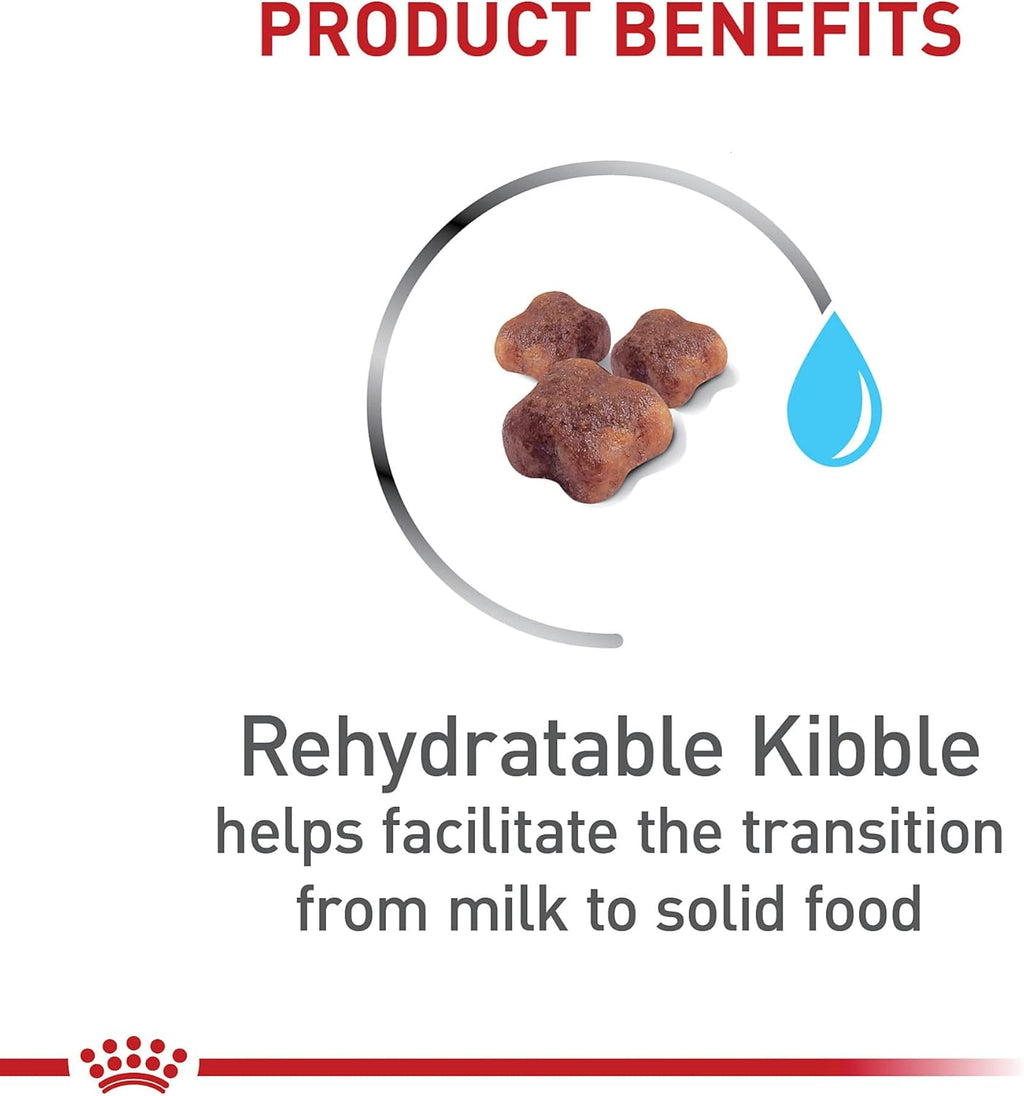 Nutritional benefits panel on the back of Royal Canin Mother and Babycat queen dry food bag.