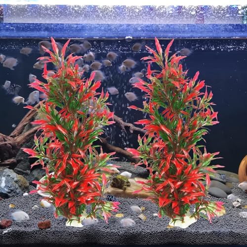 Fade resistant artificial seaweed landscaping option for premium fish tank decorations.