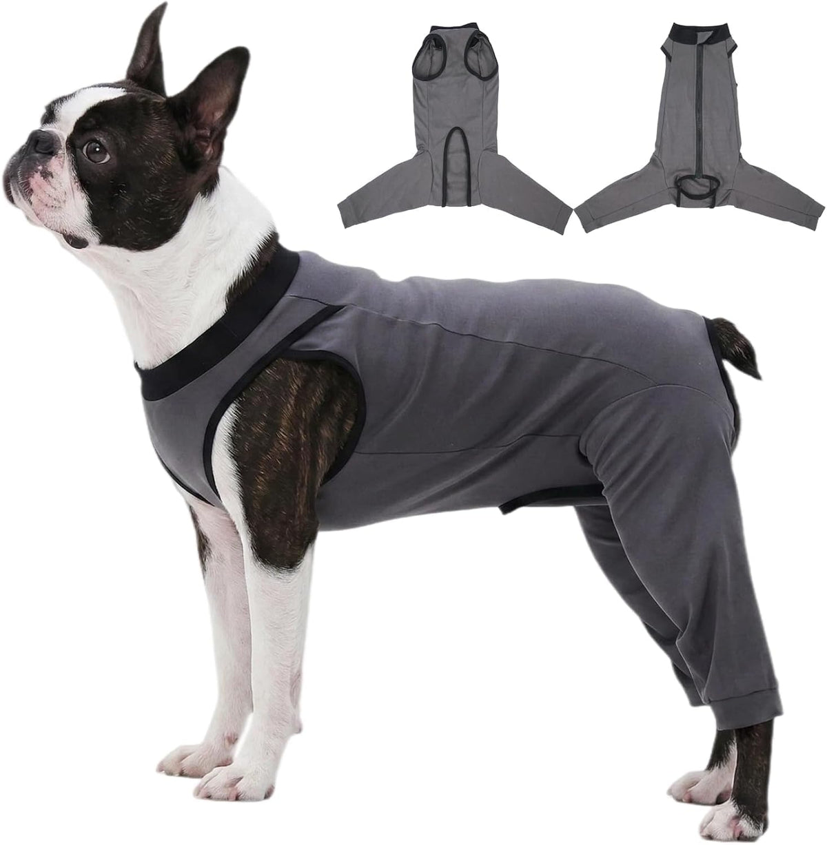 Potty-Friendly Dog Rear Leg Sleeve to Stop Lick, Dog Surgery Recovery Suit with Back Leg to Prevent Licking, Spay Suit for Female, Large Dogs Shirt After Surgery, Pant & Wound Cover Bodysuit, Gray XXL - Image 11