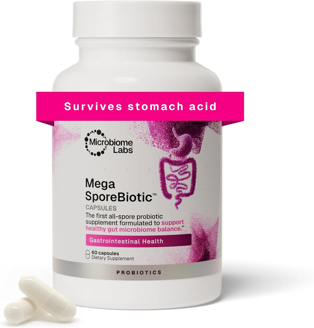 Microbiome Labs MegaSporeBiotic Daily Probiotic front bottle view