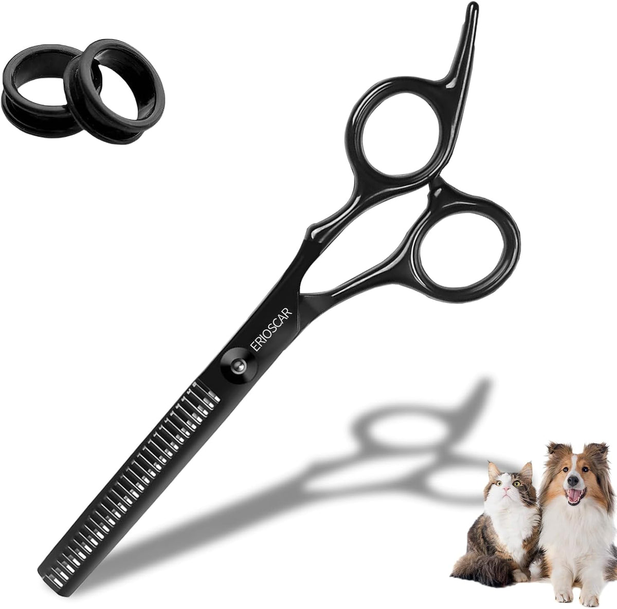 Curved Dog Grooming Scissors with Safety Round Tips, Light Weight Professional Pet Trimming Grooming Shears 4CR Stainless Steel for Nose Hair,Ear Hair,Face Hair,Paw Hair for Dogs and Cat - Image 9