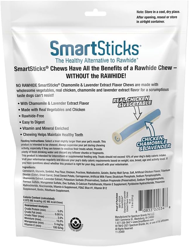 SmartBones calming care dog treats close up view
