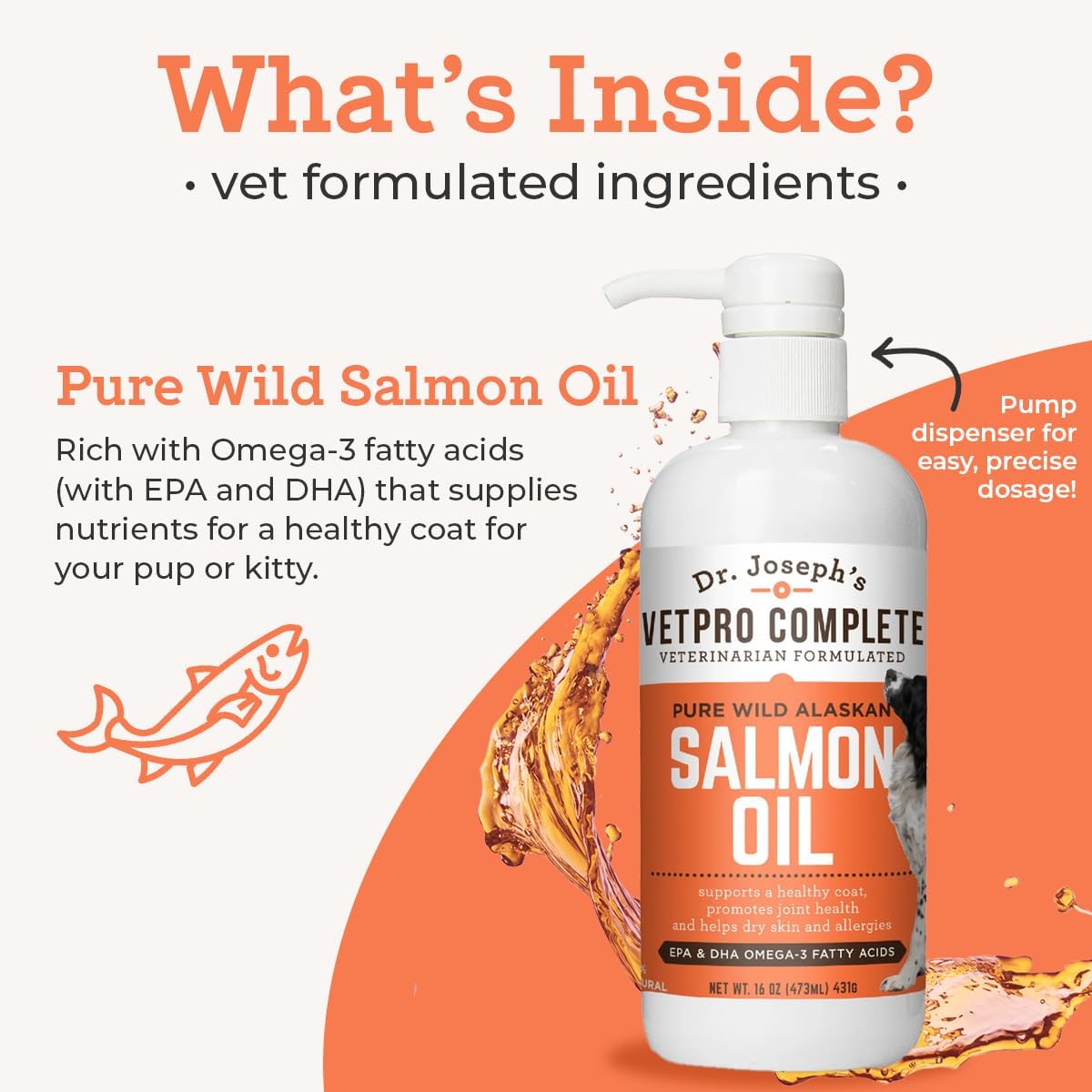 Premium Wild Alaskan Salmon Oil supplement ingredients and daily dosage instruction label.