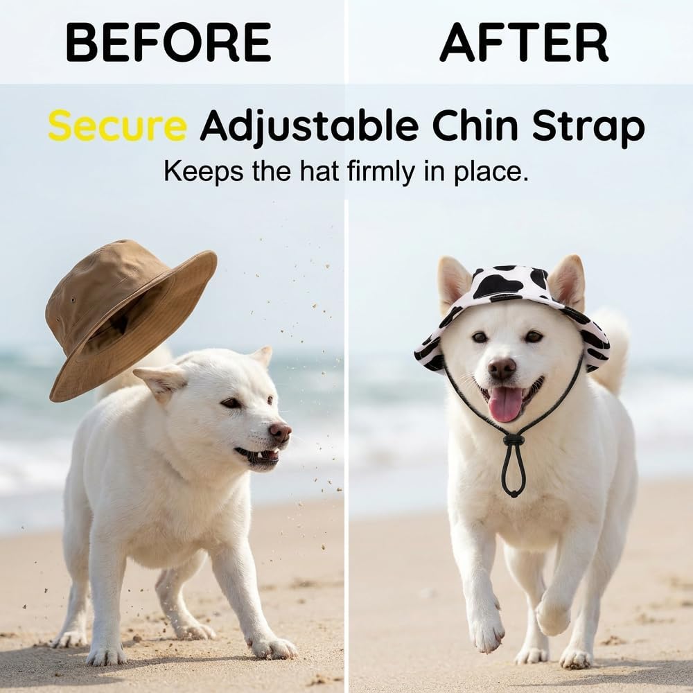 Pet hat with ear holes side profile