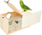 Parakeet Nesting Box Cockatiel Nesting Natural Pine Bird Nest Bird Breeding Box House Acrylic Transparent Bird Box with Detachable Wooden Board for Lovebirds Cockatiel Budgie Conure Parrot L - Image 8